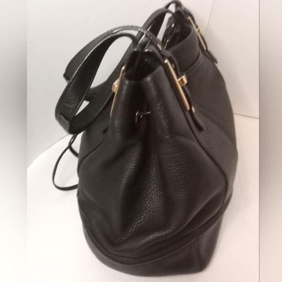 Kate Spade Pebbled Leather Black Satchel with Gold Accents - Picture 6 of 8